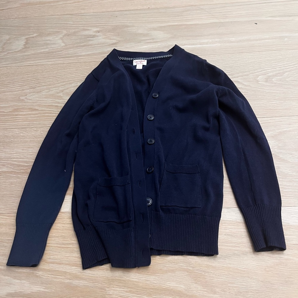 blue buttoned cardigan, kids 10/12, cat and jack